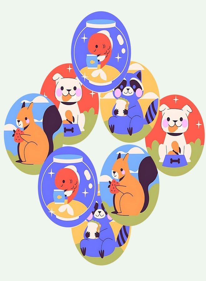 SLGIFT Vinyl Cute Animal Theme Sticker, Self-Adhesive Vinyl Stickers, 40 Pieces, 2 x 2 Inches Round Sticker, 4 Unique Designs, R174 - Image 3